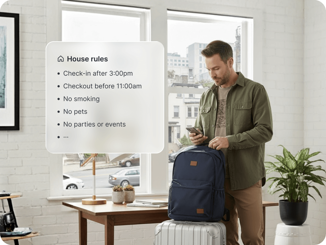 Check-in guide and guest portal interface