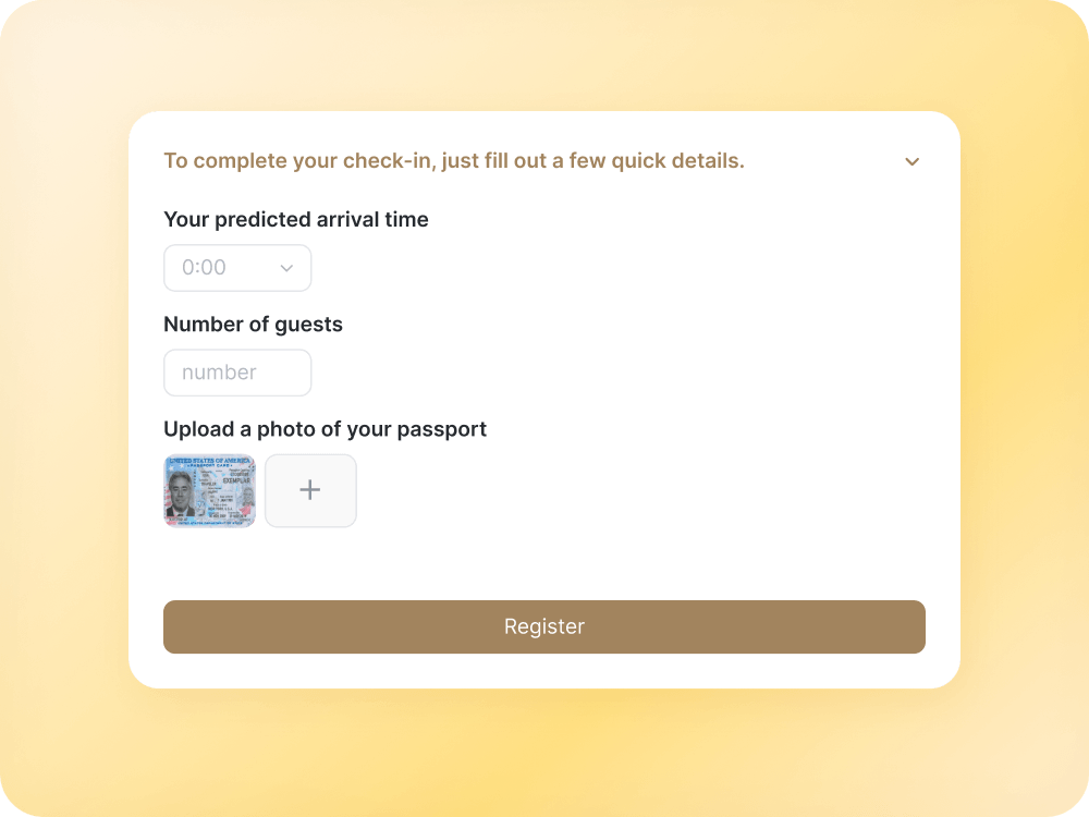 Collect key guest info before arrival