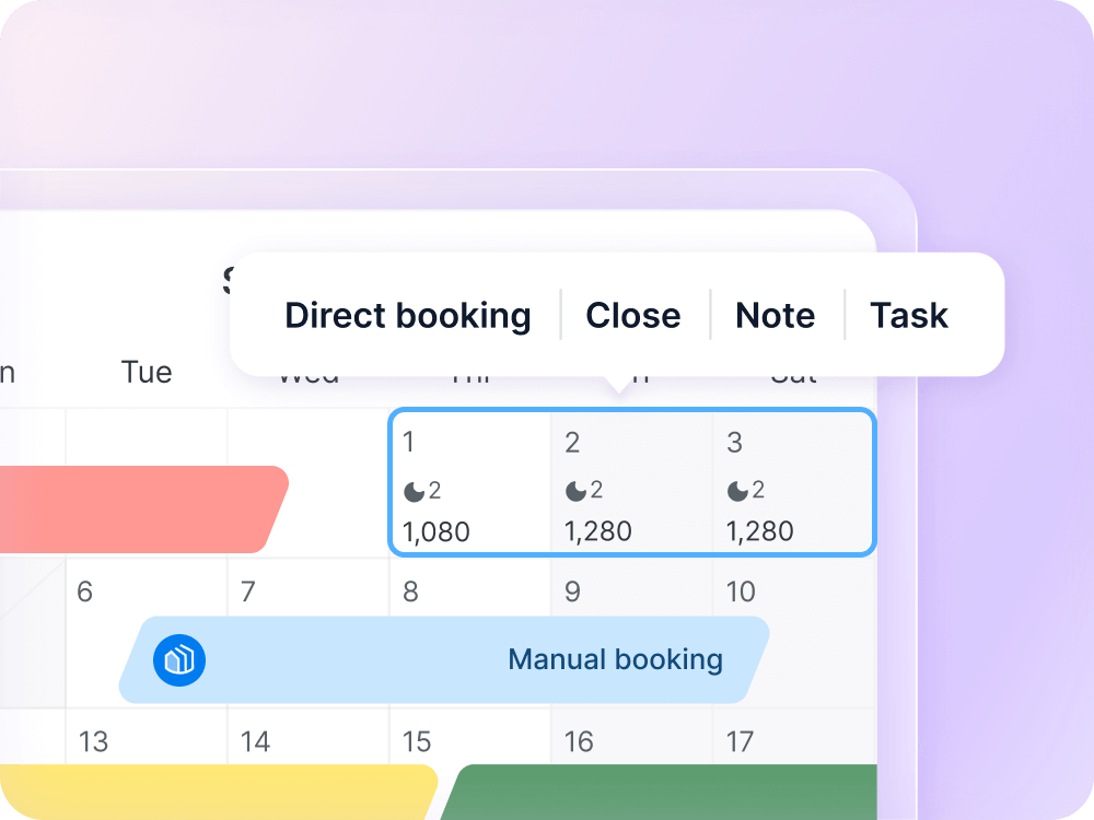 Multi-calendar properties interface