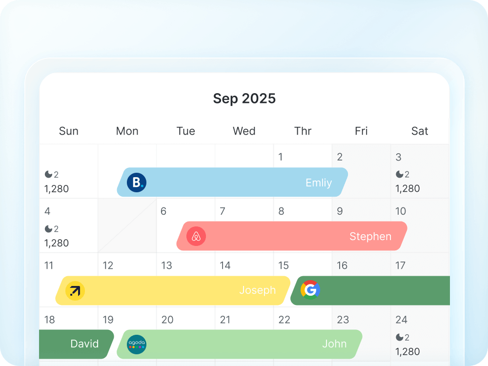 Monthly calendar view interface