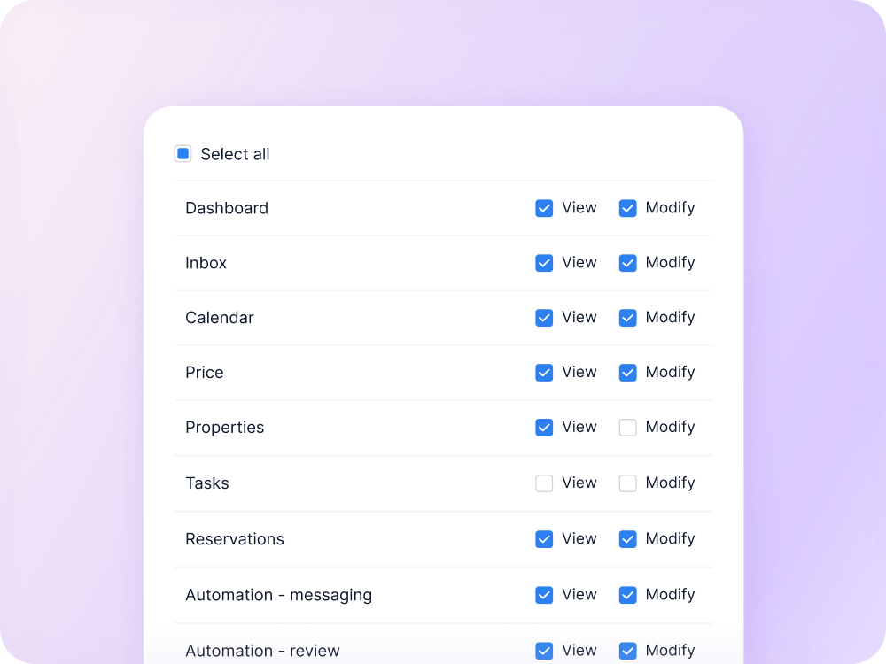 Custom permissions interface
